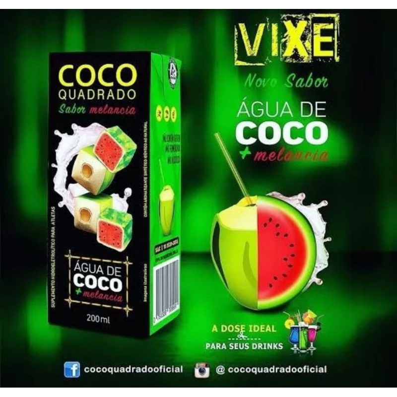 Água de Coco Quadrado Sabor Maracujá 200ml - Destro