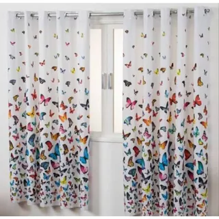 Cortina Decorativa Cozinha Sala Quarto 2,80 x 1,30 Cortina Estampada