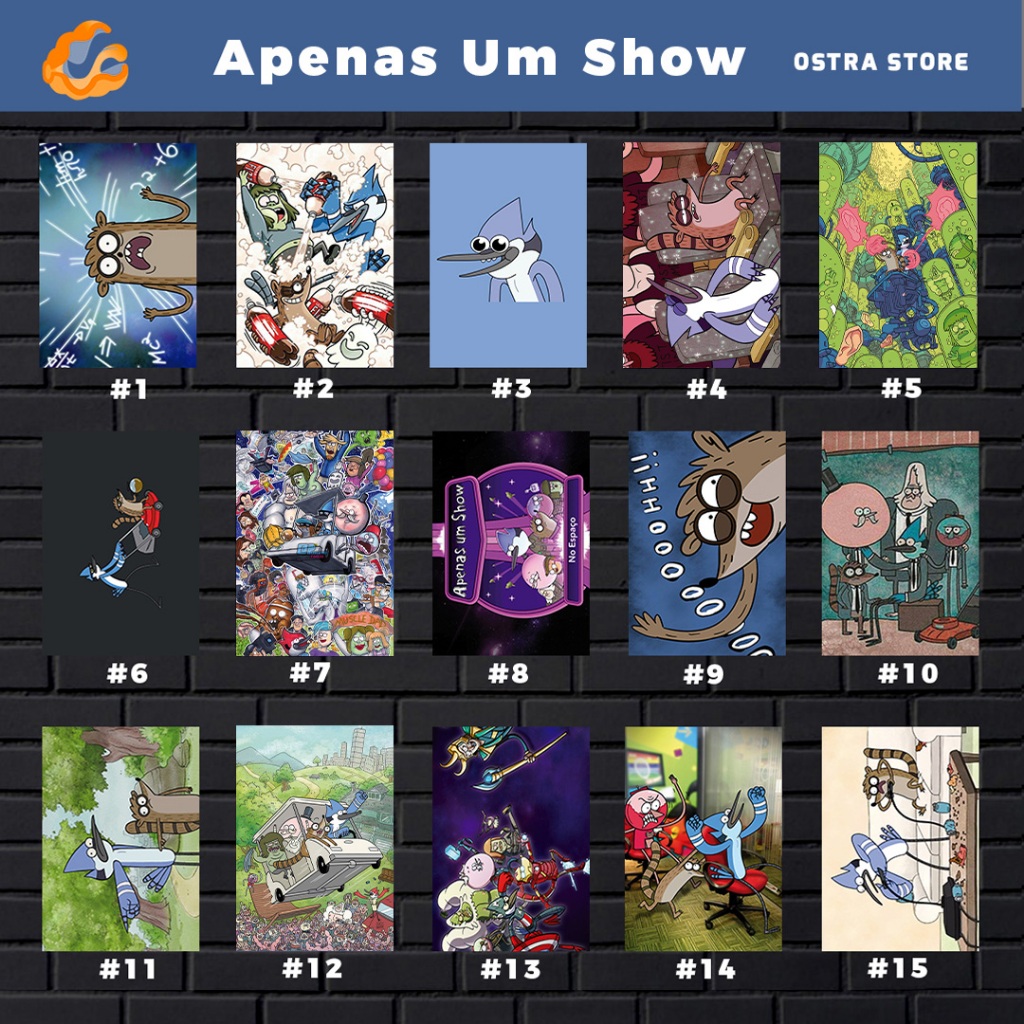 Apenas Um Show 01 a 15 - Desenho - Placa decorativa MDF - 14x20 28x20 -  Quadro parede & decoração - Presente - Series - Animação - Animado - cartoon  network - Regular Show