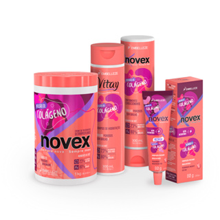 KIT NOVEX RECARGA INFUSÃO DE COLÁGENO - SHAMPOO, CONDICIONADOR, MÁSCARA DE TRATAMENTO 1KG E CARGA DE INFUSÃO DE COLÁGENO 80G