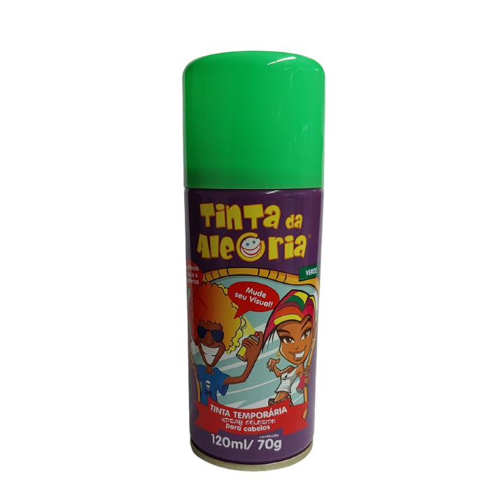 Tinta da Alegria para Cabelos Spray - Verde - Natal da 25