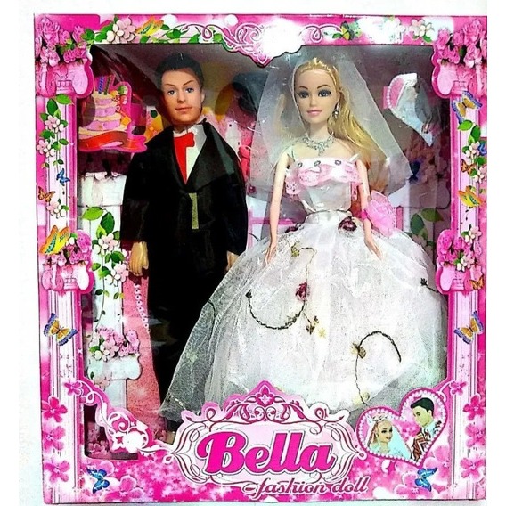 Conjunto Boneca Barbie Noiva e Boneco Ken Noivo - Conto de Fadas
