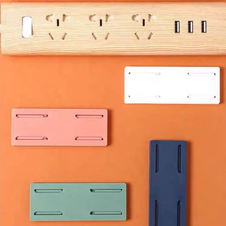 Kit 4 Peças Autoadesivos Para Parede Plugue Montagem Em Prateleira De Armazenamento De Tomadas Escritório Cores Aleatórias