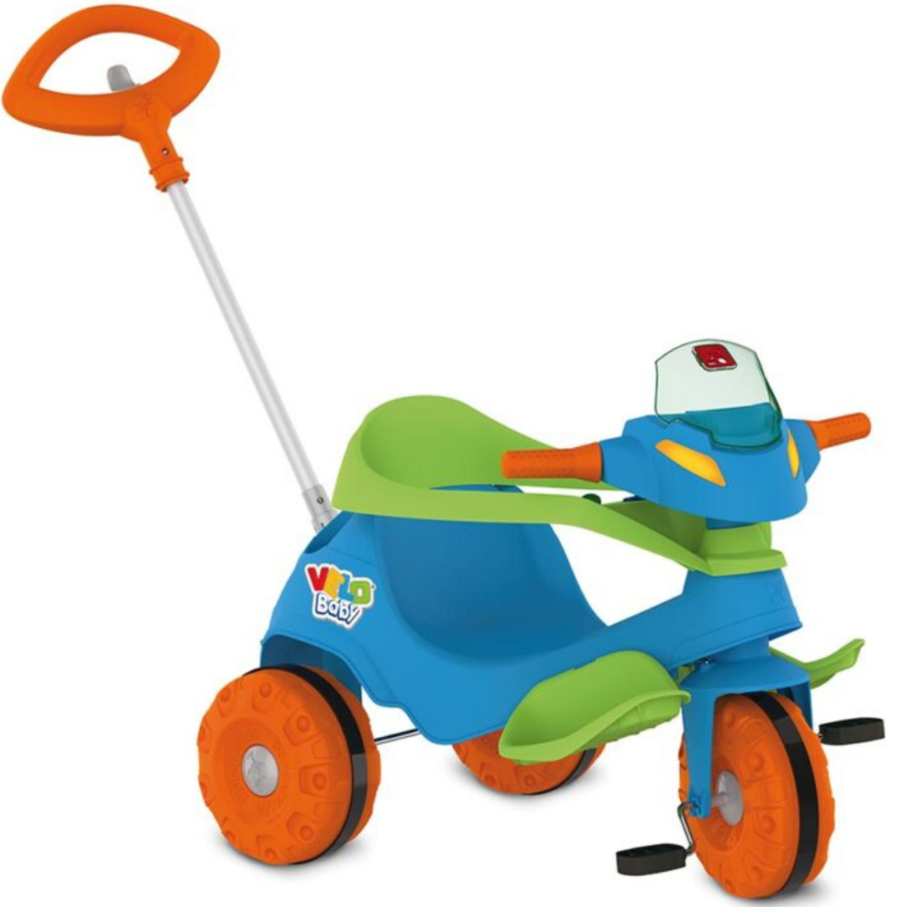 Motoca Infantil Triciclo Fast Azul com Empurrador e Proteção Pais e Filhos  em Promoção na Americanas