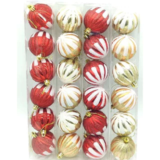 Kit com 12 Unidades De Bolas De Natal Enfeites para Arvore de Natal Vermelho ou Dourado