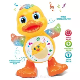 Brinquedo Patinho Pato Bichinho Dançarino Musical Com Som Luz Infantil - HM TOYS