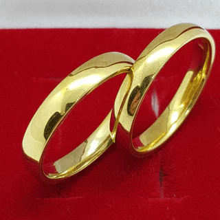 Par de Aliança Ouro 18k Banho 4mm Casamento Tradicional