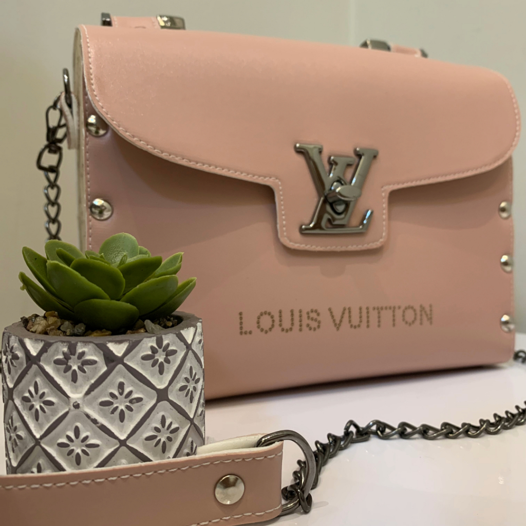 Bolsa Elegante Feminina LV Baú de Mão e Alça Transversal