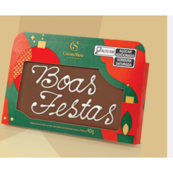 Barra De Chocolate Boas Festas Cacau Show Shopee Brasil