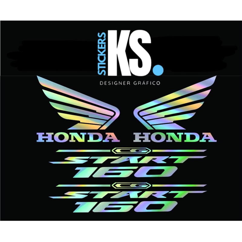 kit adesivo holográfico cg start 160-150