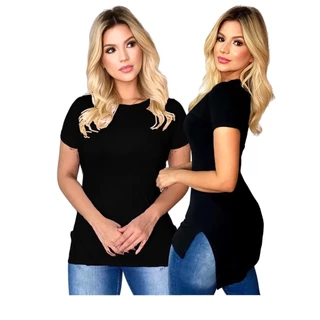 Blusa Feminina Camisa Blusinha Camiseta Longline Mulett Tapa Bumbum