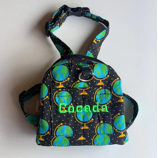 Mochila Pet COM NOME BORDADO sob medida ! Mais de 30 estampas a sua escolha!
