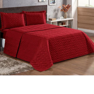 Colçha Cobre Leito Queen Matelado Luxo Kit + 2 Portas travesseiros - Savi
