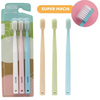 Pack Escovas Dentais Ultra Macias Tons Pasteis Soft Care em Oferta na Shopee
