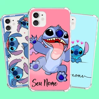Capa Capinha de celular Personalizada Anti-impacto com nome Stitch