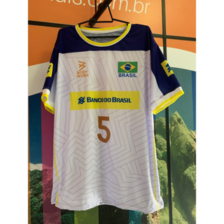Camisa Brasil 2023 branca - gola redonda Personalizada (nome e número)