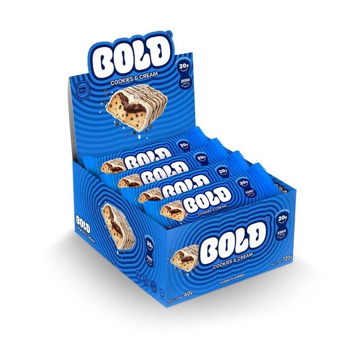 Bold Barra de Proteína Sabor Cookies Cream Caixa 12 Unidades | Shopee ...