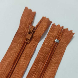 Zíper Nylon Comum 18cm Marrom Telha