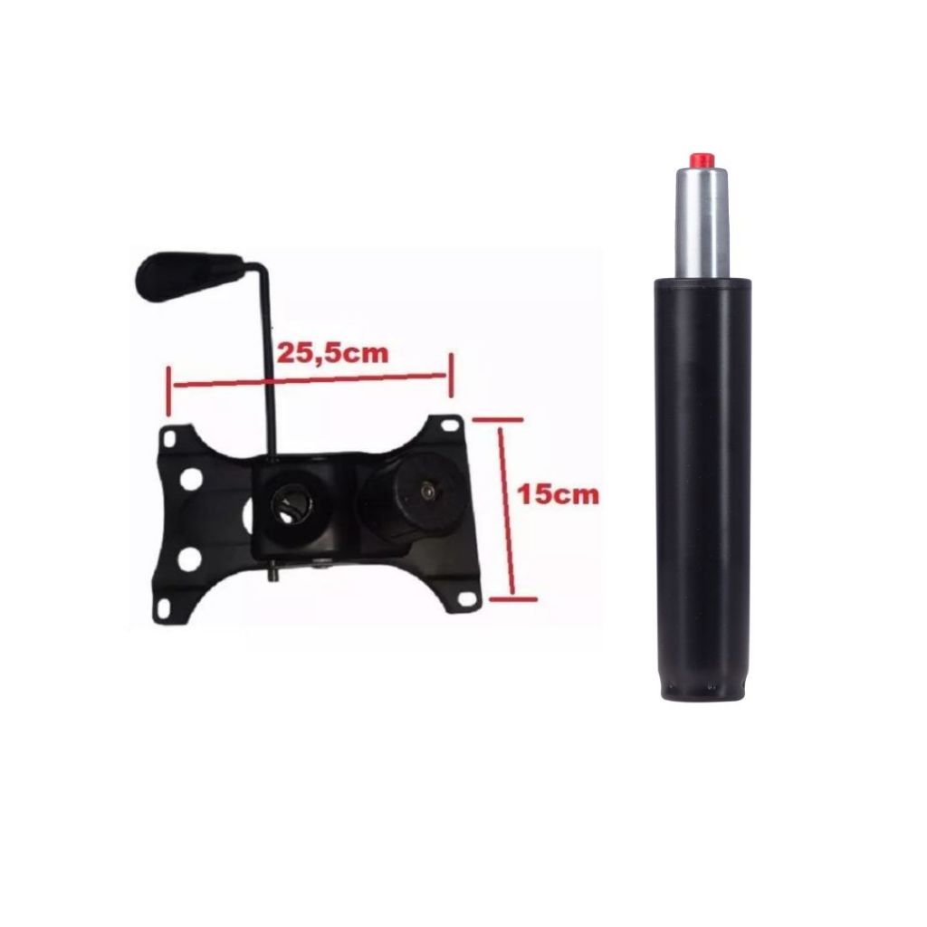 Kit Flange Relax 25 x 15 e Pistao A Gas Para Cadeira