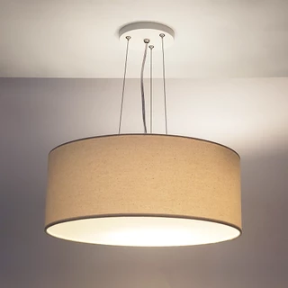 Lustre Pendente Redondo Cúpula em Tecido 50x15