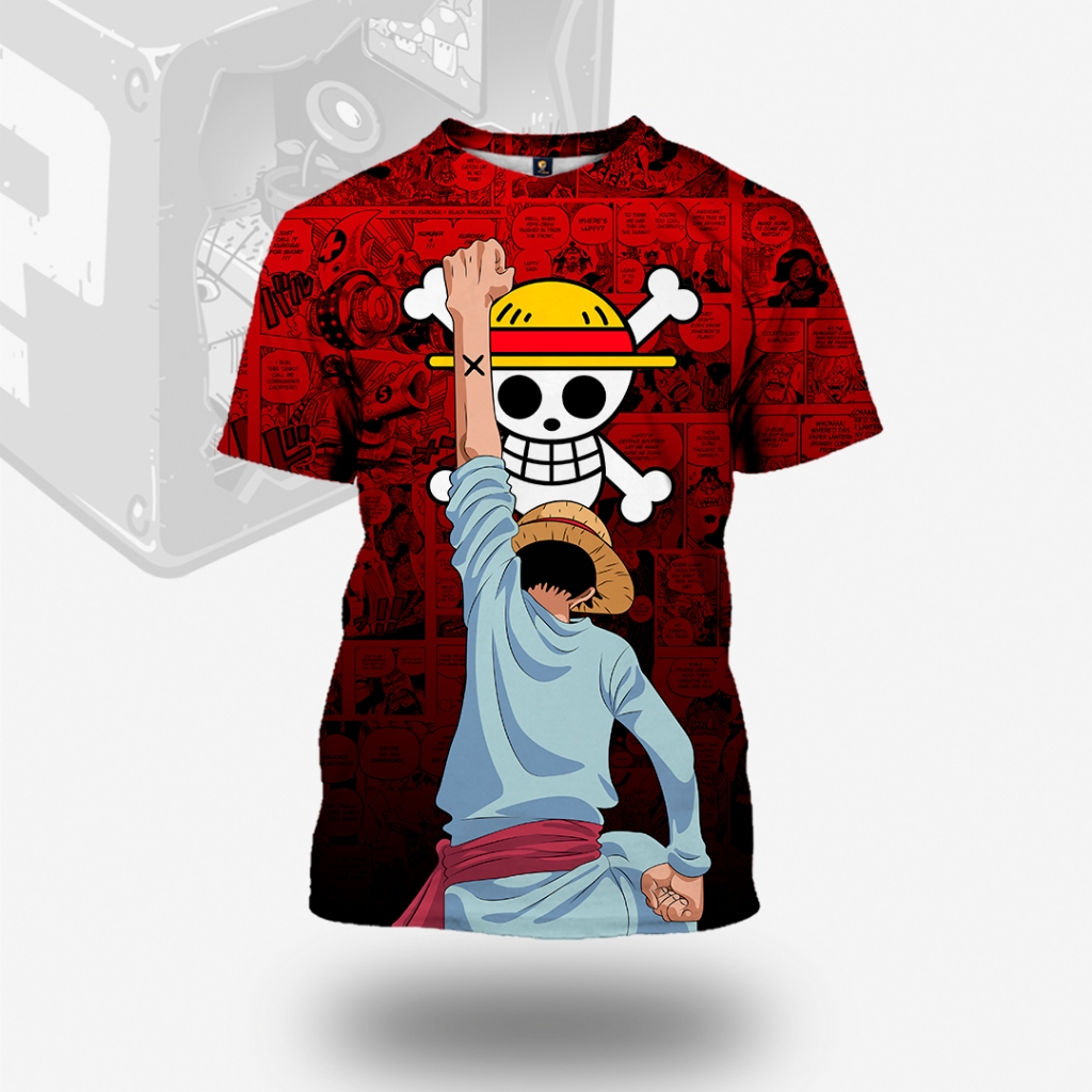 Camisa Camiseta Impressão 3D Full One Piece Anime Personagens
