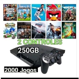 Console Playstation 3 Super Slim 250GB 2 Controles e 45 Jogos