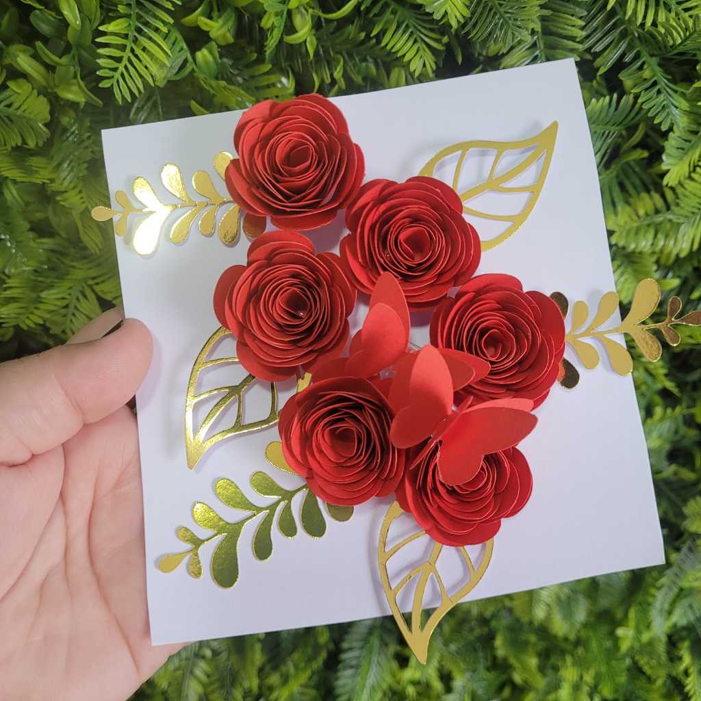 Flor De Papel Para Topo De Bolo Kit Com 6 Unidades Flores Em Papel