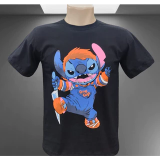 Camiseta camisa adulto Lilo E Stitch ChucK Desenho Animado Algodão Promoção