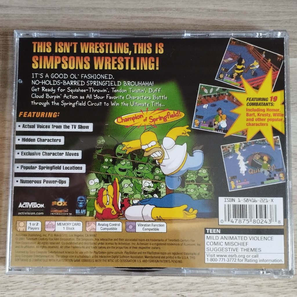 PS1 - THE SIMPSONS WRESTLING - MÍDIA PRETA | Shopee Brasil