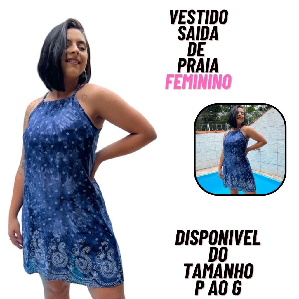 Vestido Moda Praia Alcinha Saida De Praia Verão Soltinho