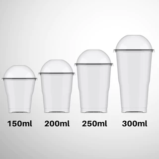 20 Copos com Tampa Bolha sem furo 150ml 200ml 250ml ou 300ml Plastilânia