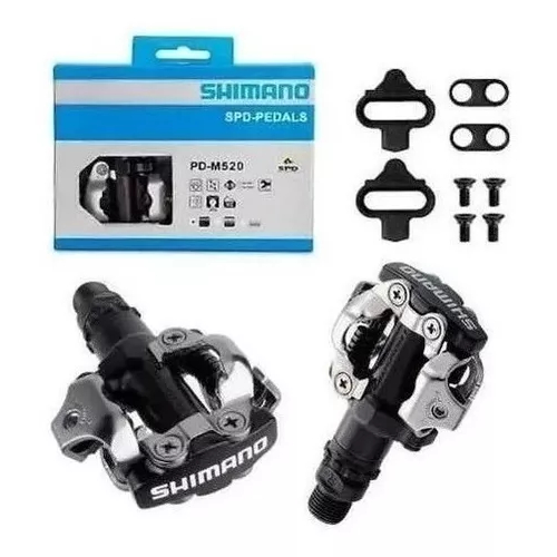 Pedal Shimano Genuíno Clip M520 Preto C/ Taquinhos Mtb Bike