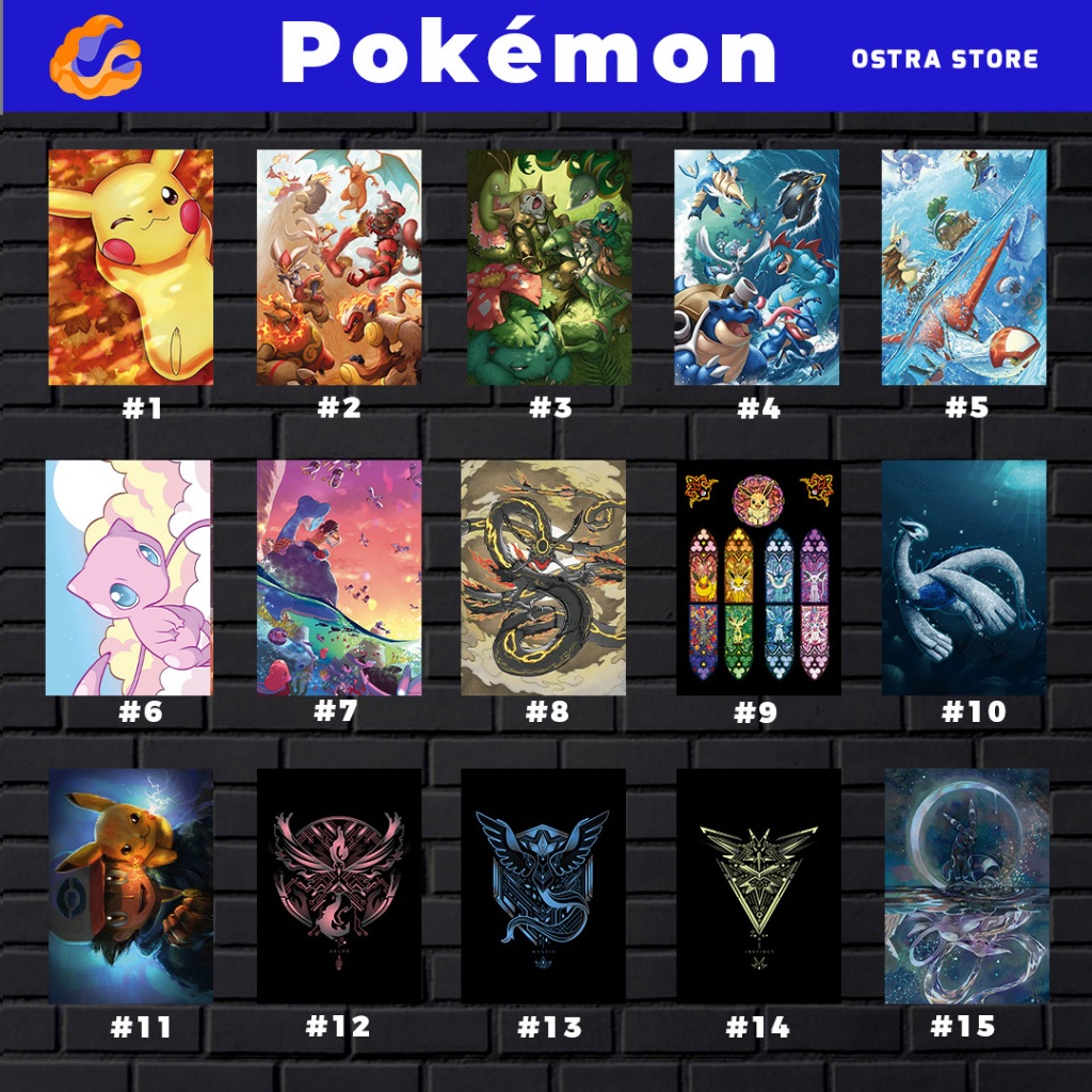 Quadro Todos Pokemon Da 1º Geração Com Moldura E Vidro A3
