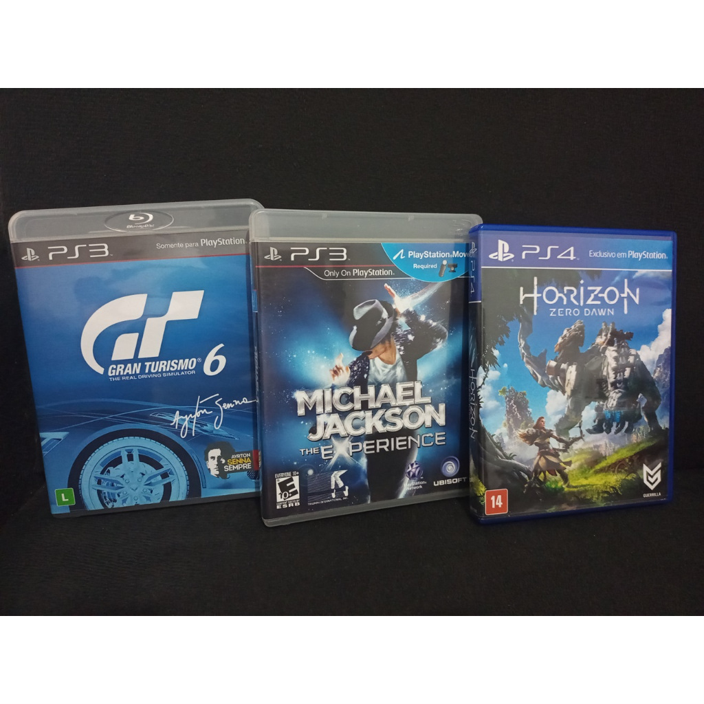 Jogos PS3 / PS4 : Horizon Zero Dawn, Michael Jackson The Experience, Gran  Turismo 6