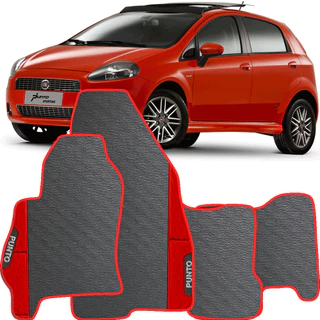 LINDO JOGO TAPETE CARRO AUTOMOTIVO VERMELHO FIAT PUNTO 2005 A 2017 EMBORRACAHDO ECOLOGICO