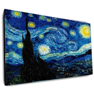 Quadro grande Van Gogh noite estrelada. tela acetinada