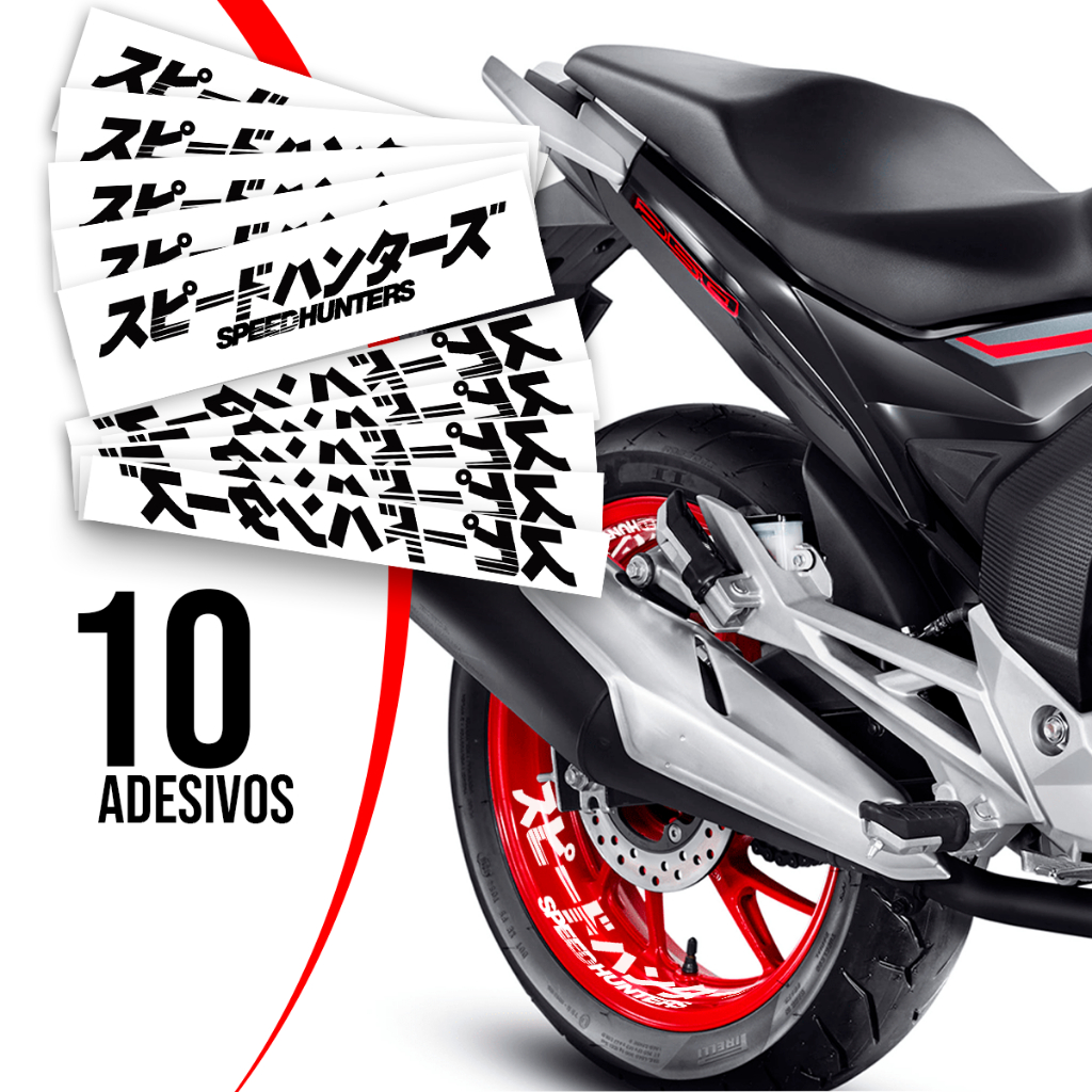 Kit 10 Adesivos Escrita Japonesa Para Aro Moto Twiste 250f Honda 160 ...