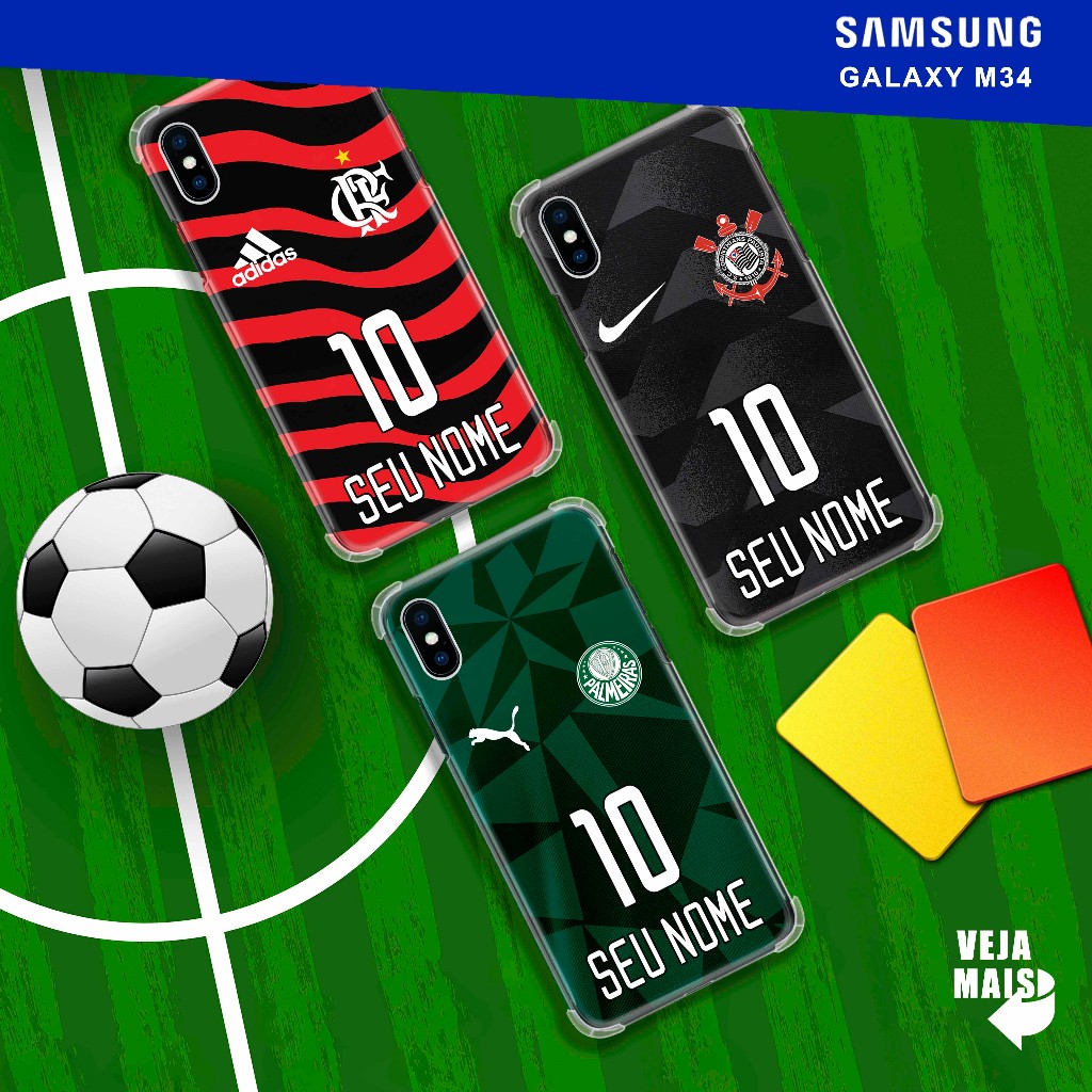Capa Capinha - Samsung Galaxy M34 - Times Futebol Nacional Personalizado
