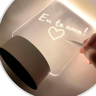 Luminaria Luz Led De Mesa Com Tela Para Escrever