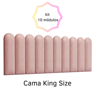 Cabeceira Casal King Modelo Nuvem Kit Com 10 Módulos 20x60cm