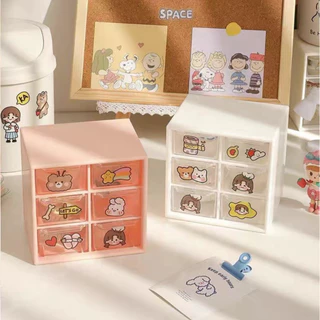 Mini Gaveteiro Organizador de Mesa c/6 Gavetas Multiuso Minimalista