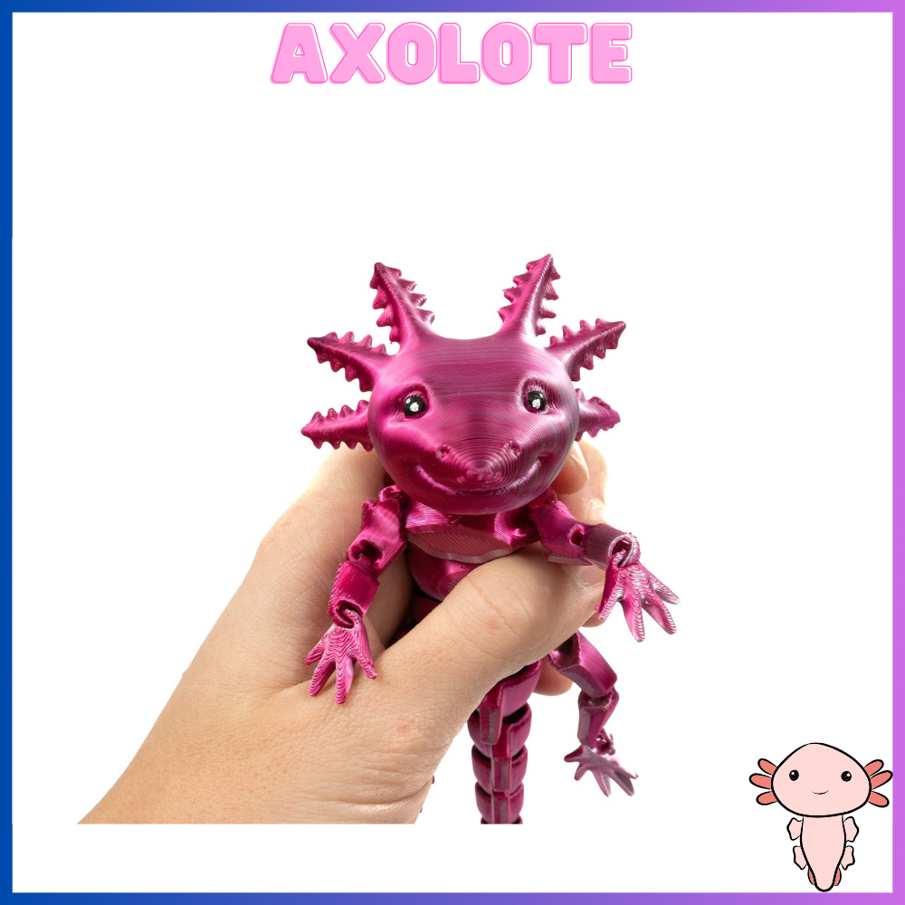 Brinquedo Axolote Articulado Fidget Toy Axolotl Anti Stress e de Alívio Ansiedade Para Adultos e Crianças Coleção Flexi
