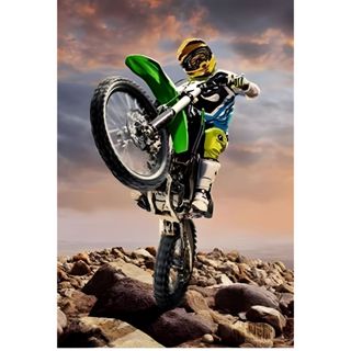 Moto, Quadro em MDF na cor preta com desenho de Moto Cross.…