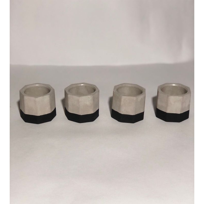 kit 4 vasinhos de cimento para suculenta