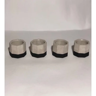 kit 4 vasinhos de cimento para suculenta