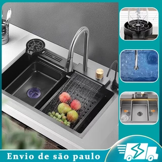 Cuba Cozinha Gourmet Inox/ Ducha Horizontal Torneira Flexível+ acessor Para envio imediato 75cm