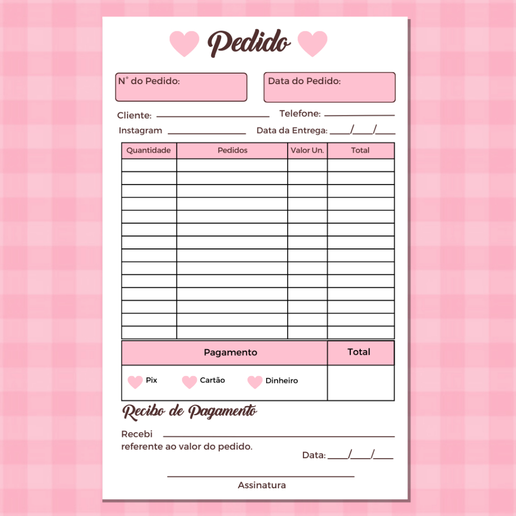 Bloco de pedido Personalizado 10x15cm 50 Folhas - Talão de pedido ...