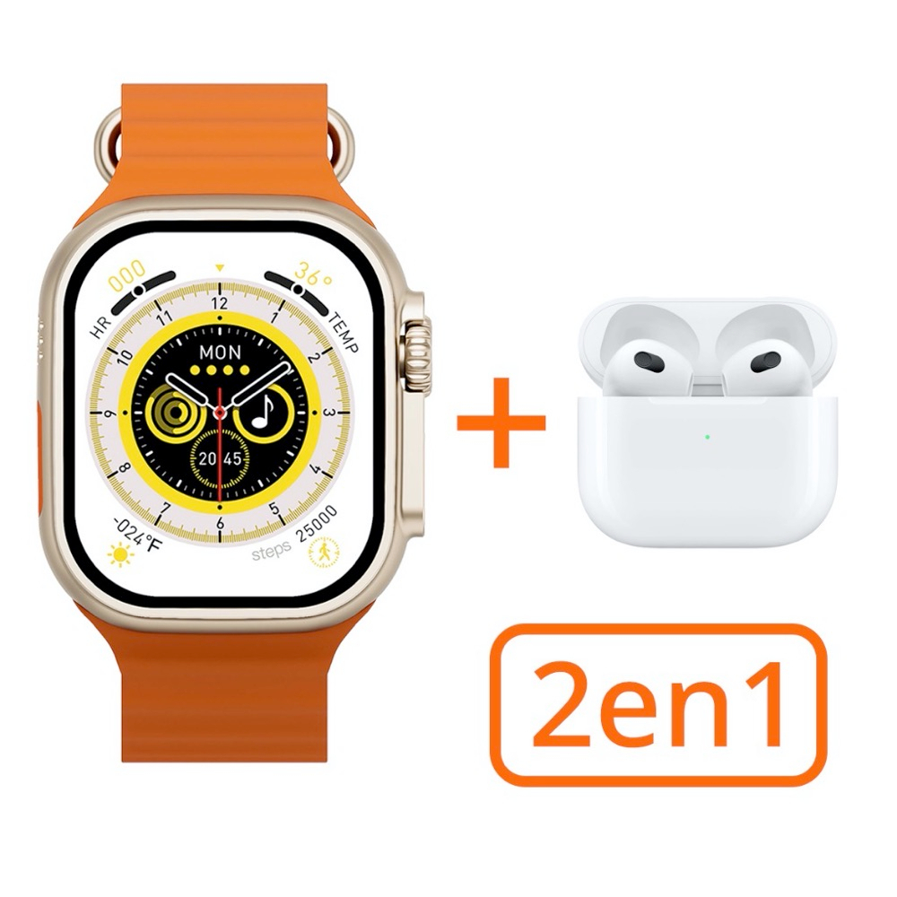 APPLE WATCH ULTRA CLONE 1:1 COM LOGOTIPO DA MAÇA + NFC E HK8 PRO