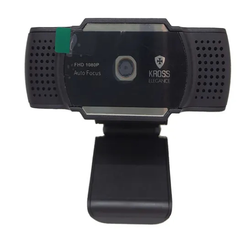 Webcam 1080p Full HD Foco Automático Kross Elegance com tripé e tampa de privacidade