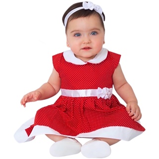 Vestido Branco De Tricoline Moda Infantil Estiloso Para Meninas E Bebês